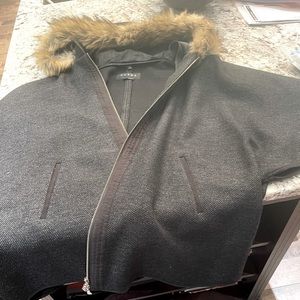 Winter Poncho with removable hood.